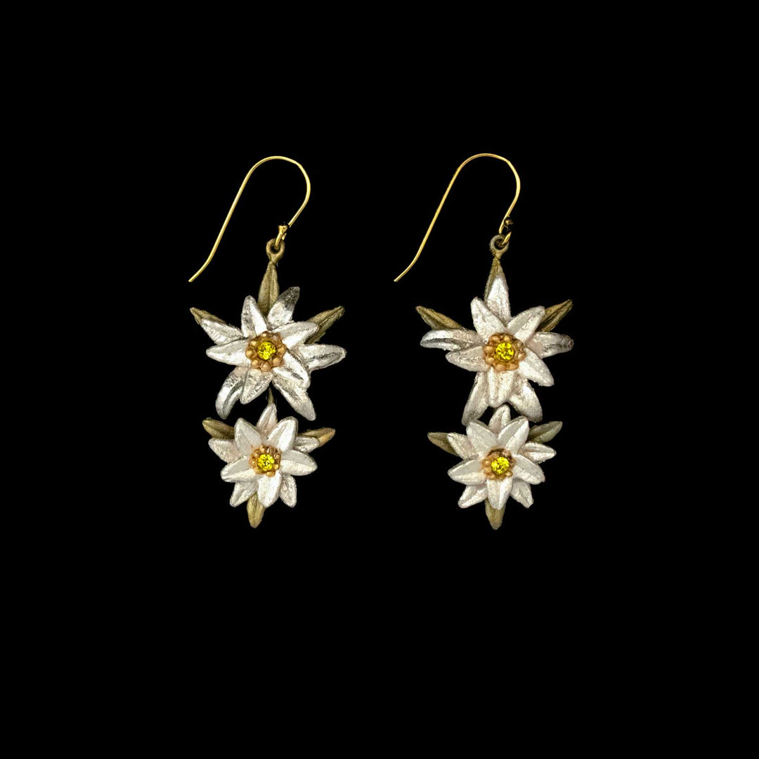Edelweiss Ohrhänger - 2 Blüten