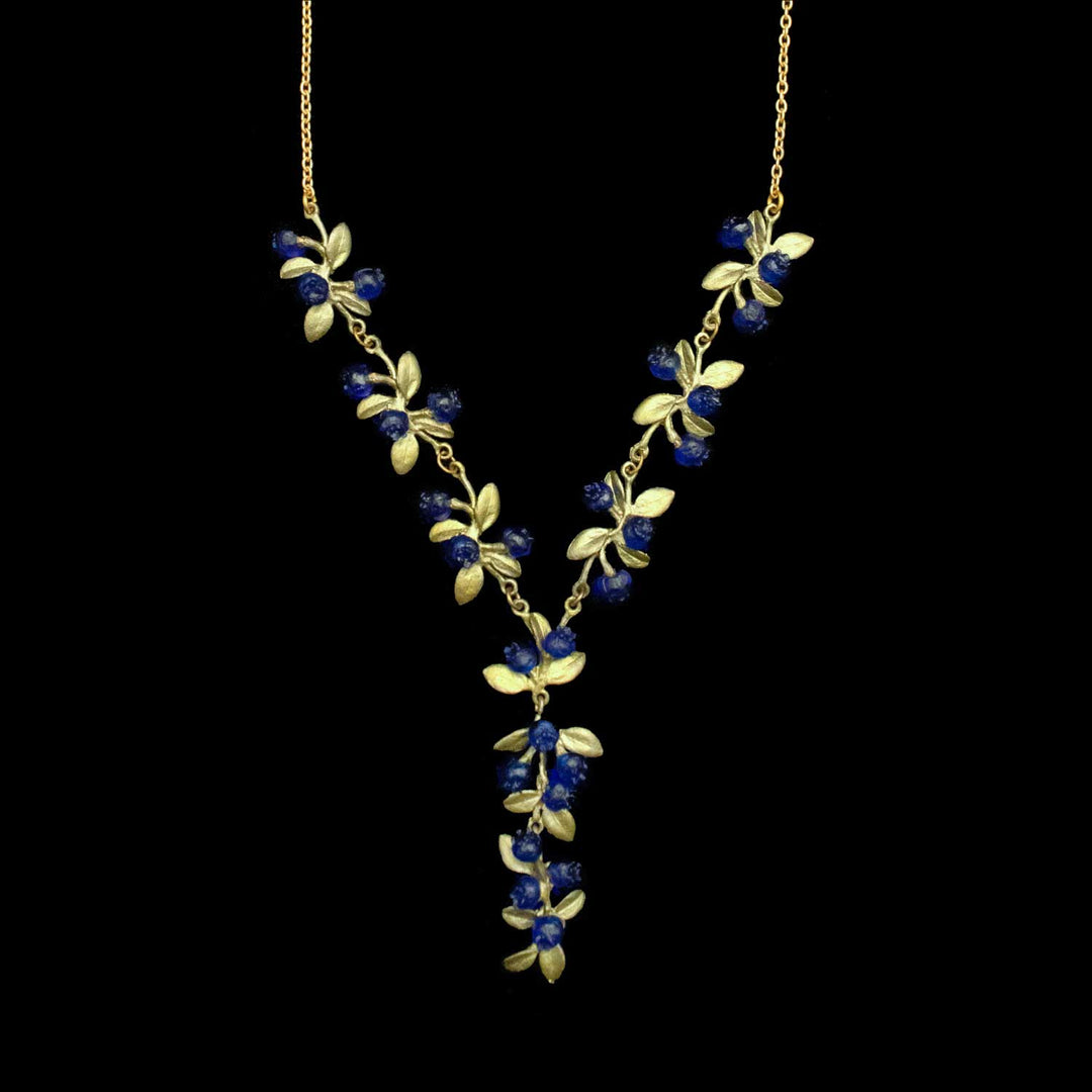 Zierliche Blaubeere - Collier mit Tropfenanhänger