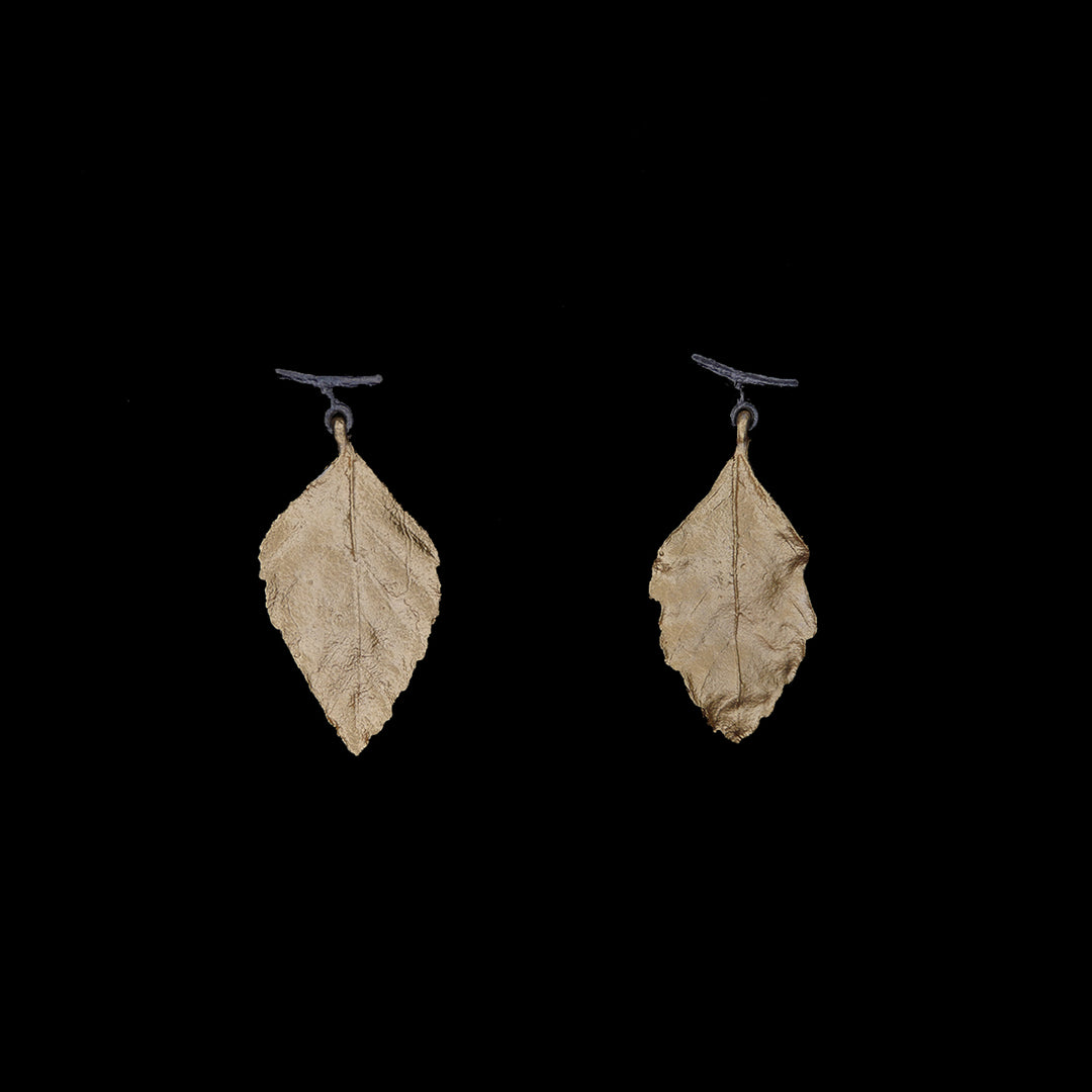 Herbstliche Birke - Ohrstecker gunmetal Zweig