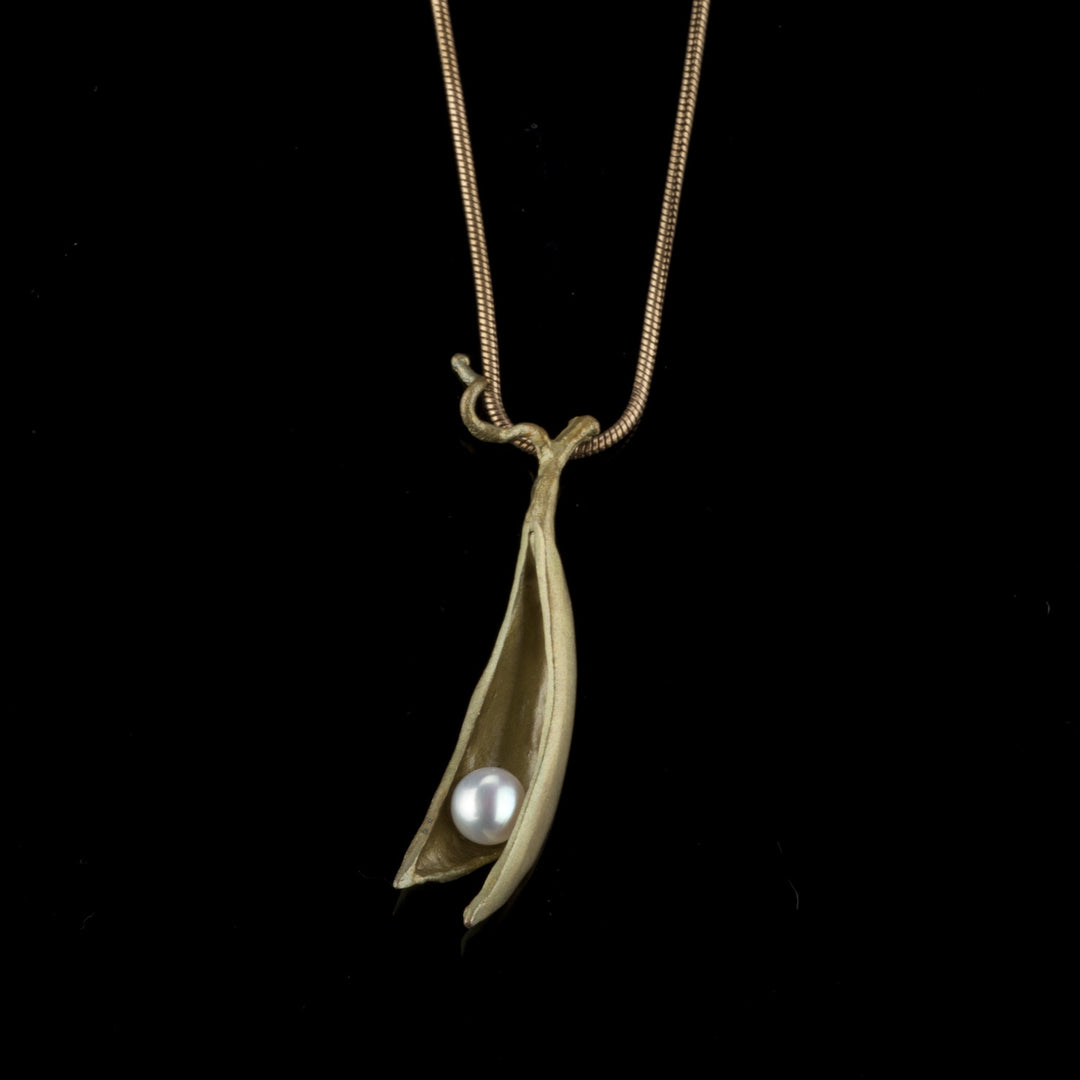 Erbsenschote - Kette mit Anhänger - 1 Perle