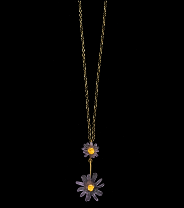 Aster - Kleine Halskette 2 Blüten