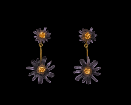 Aster - Kleine Ohrstecker 2 Blüten