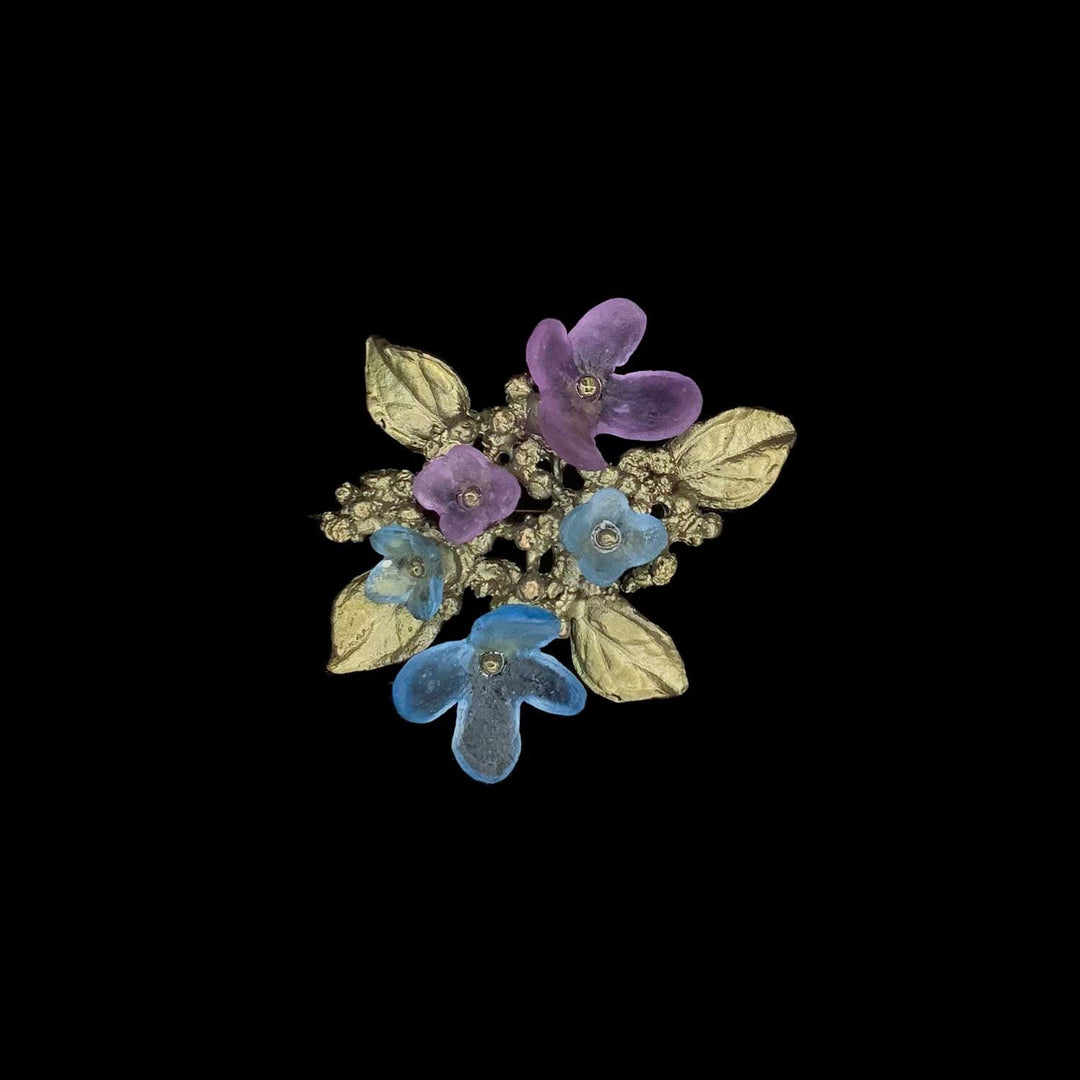 Blaue Hortensie Brosche - Klein