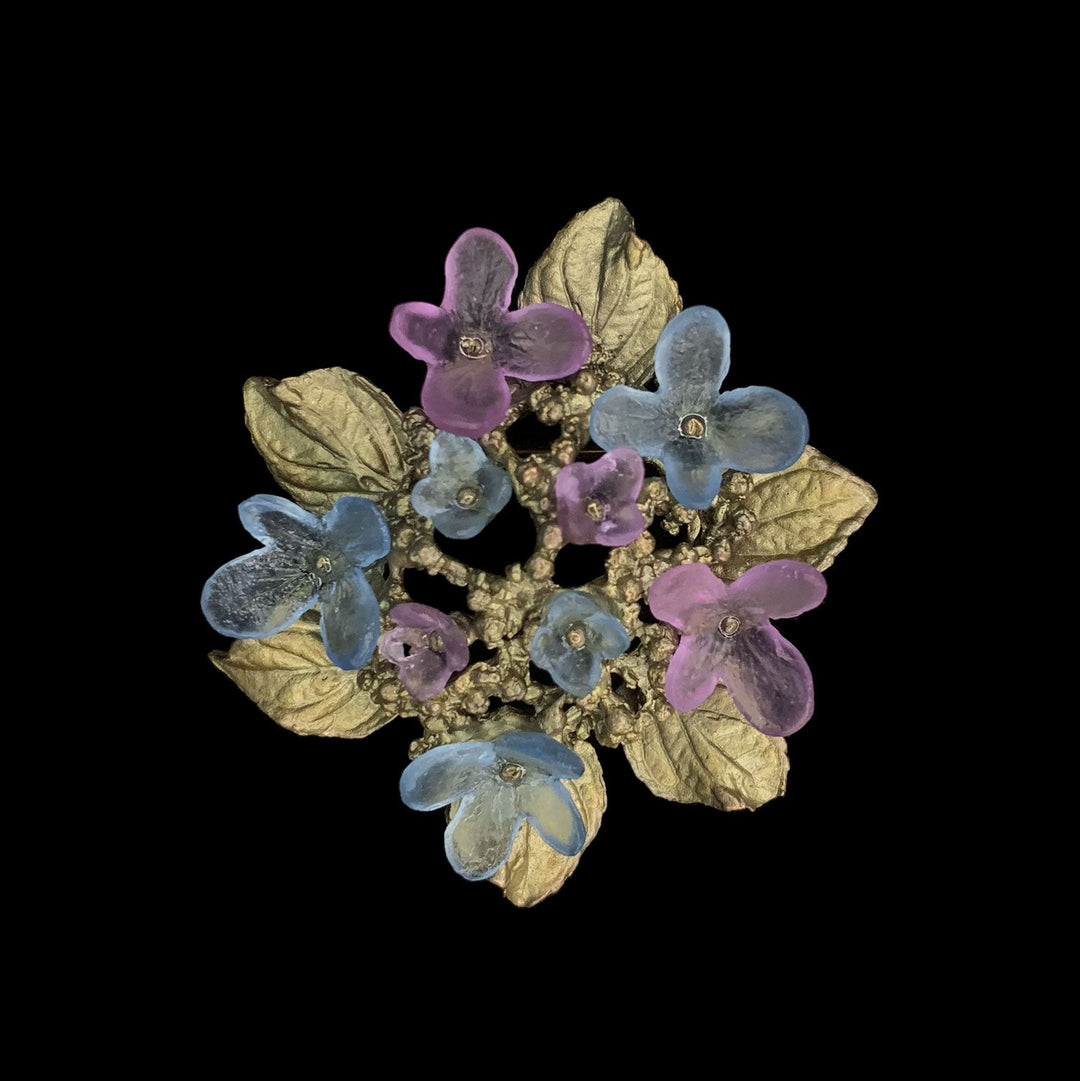 Blaue Hortensie Brosche - Groß