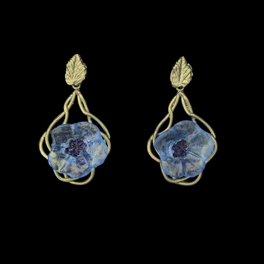 Blaue Prunkwinde Ohrstecker - Hellblaue Blume