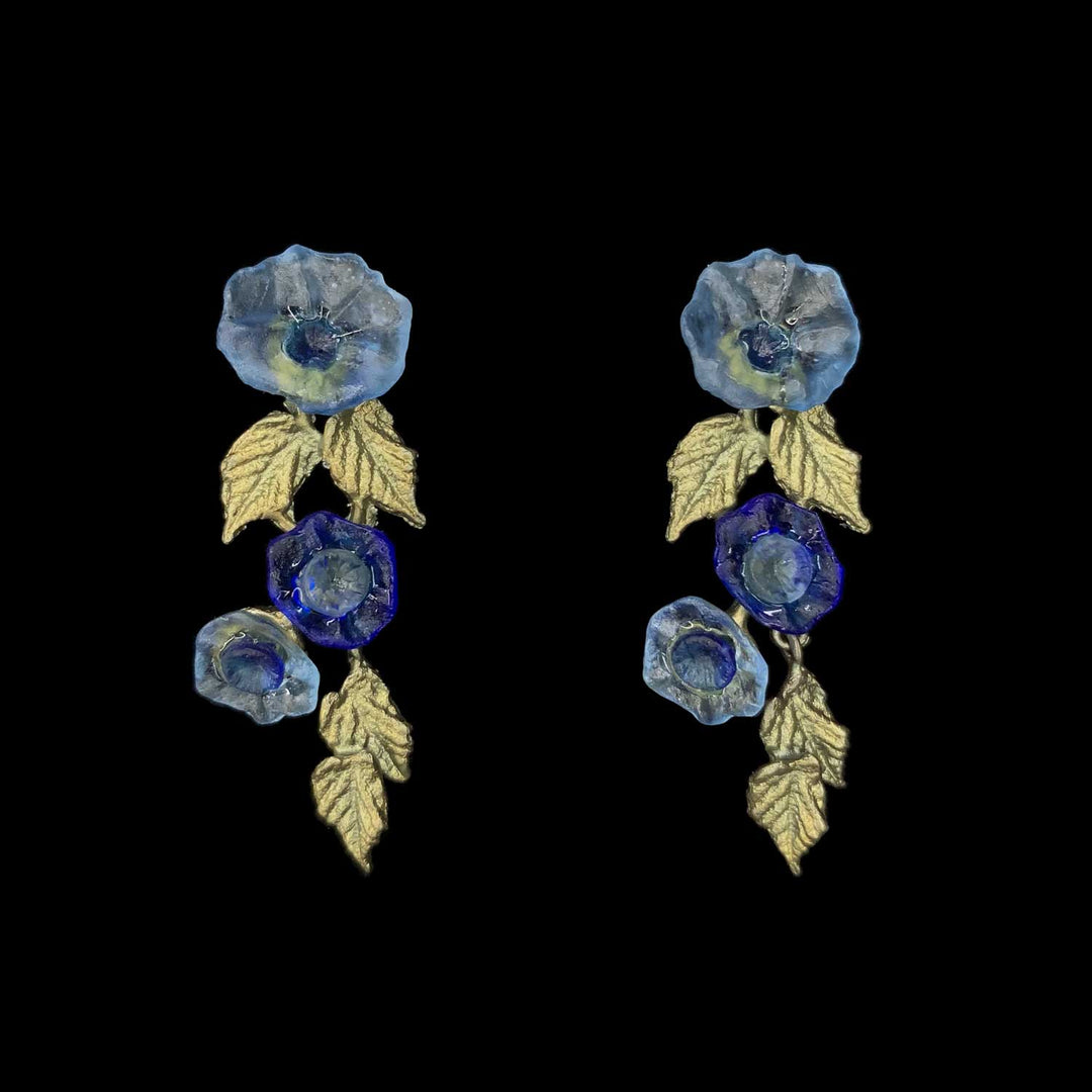 Blaue Prunkwinde Ohrstecker - Blumen