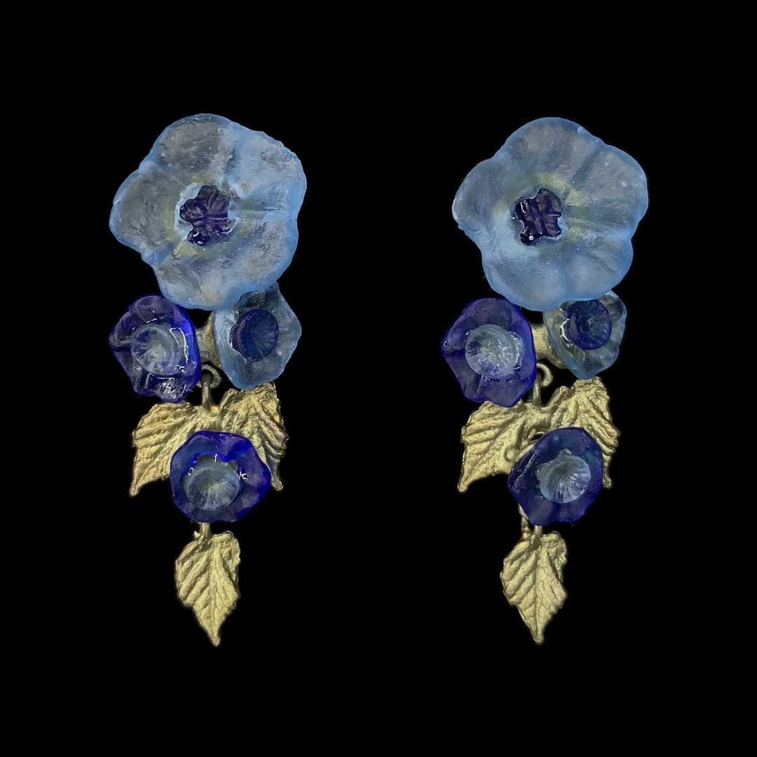 Blaue Prunkwinde Ohrstecker - Statement