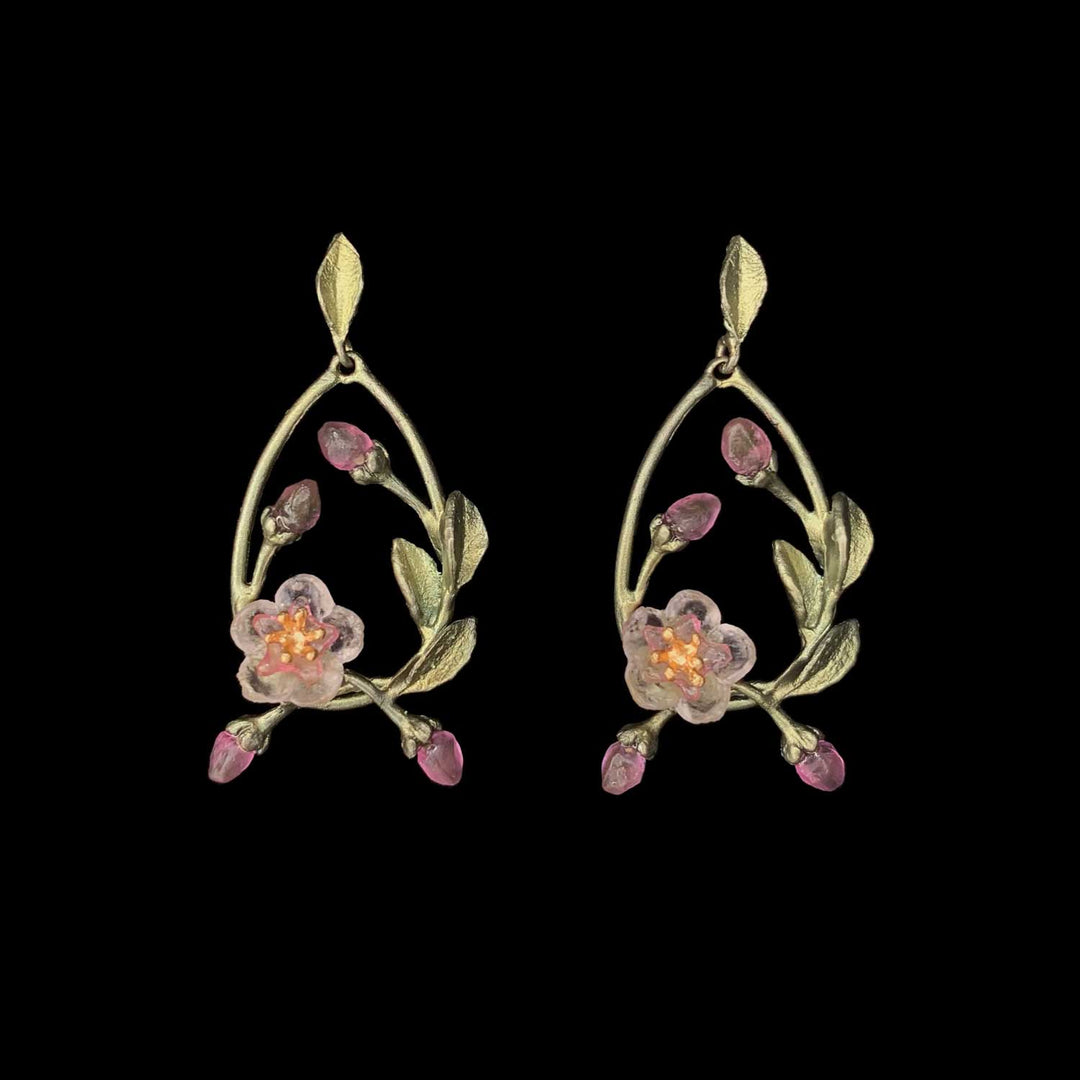 Pfirsichblüte Ohrstecker - Oval