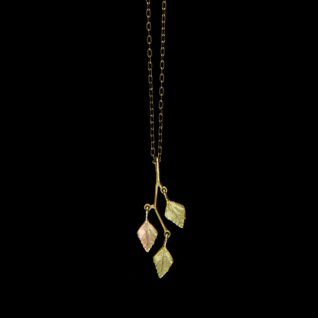 Herbstliche Birke - Kette mit Anhänger klein (Bronze)