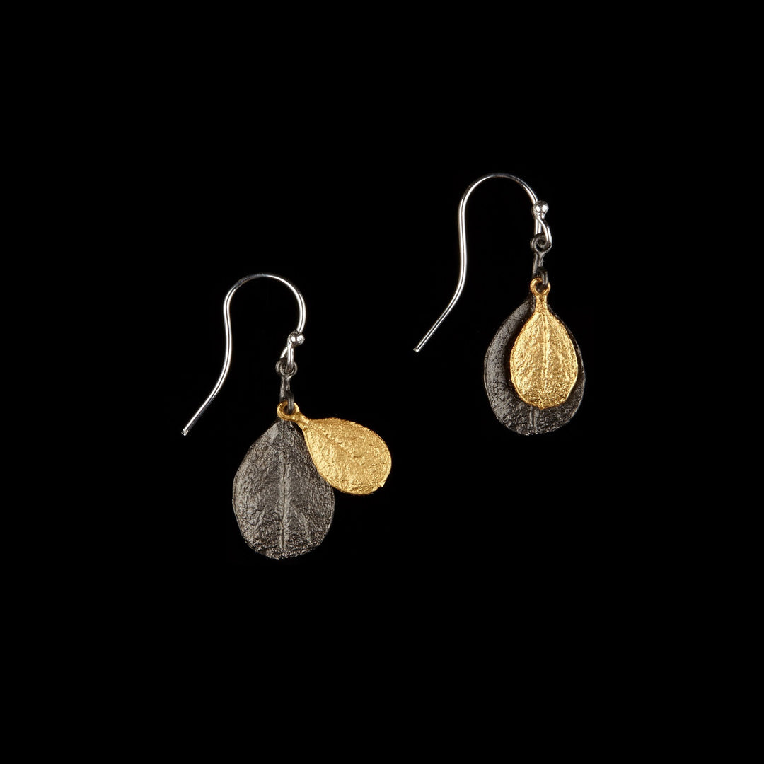 Bahamian Lorbeer - Ohrhänger Gold/Gunmetal klein