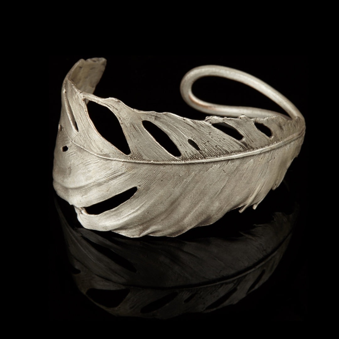 Feder Armreif - Silber