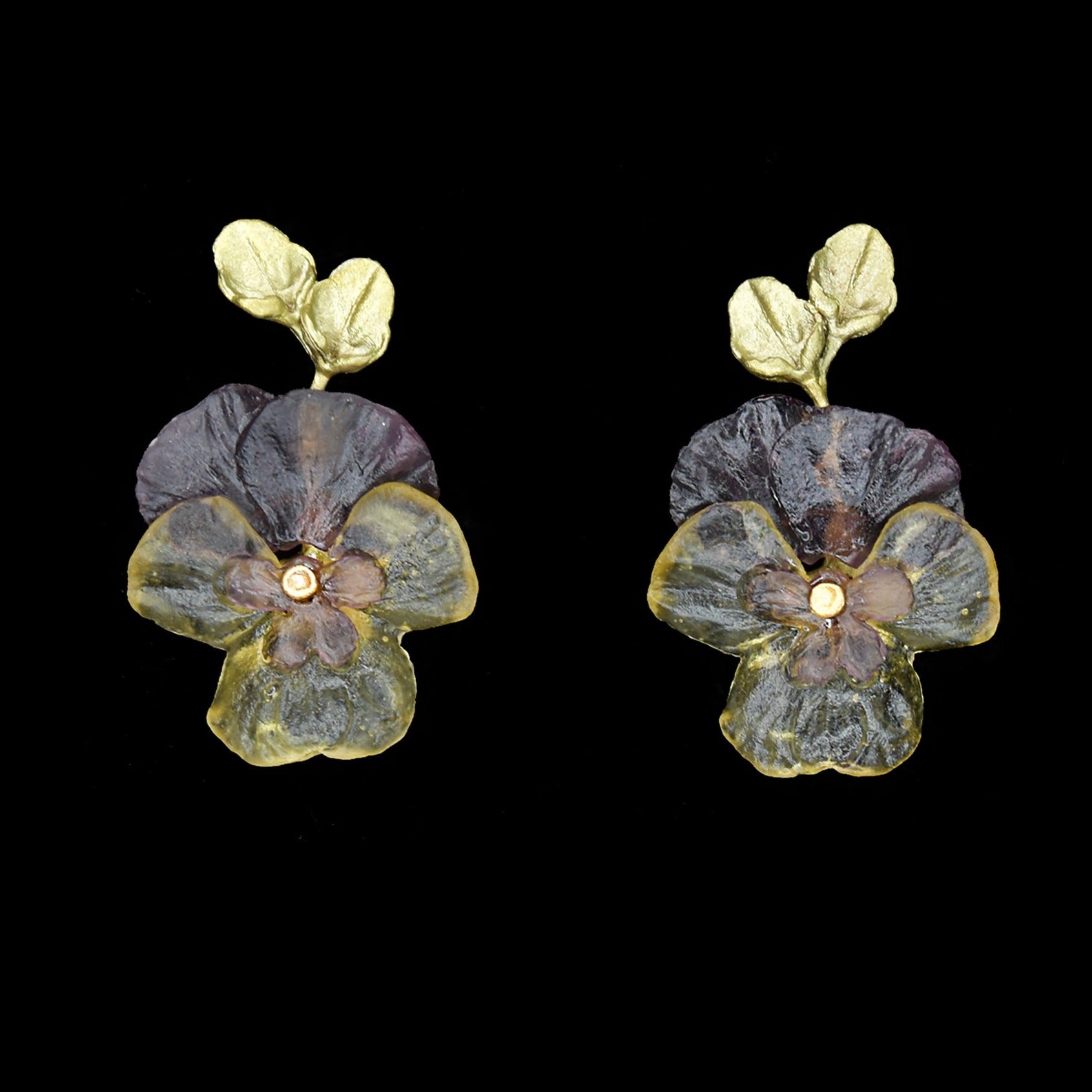 Stiefmütterchen Ohrstecker - Große Blüten