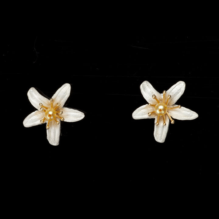 Orangenblüte - Ohrstecker kleine Blüte