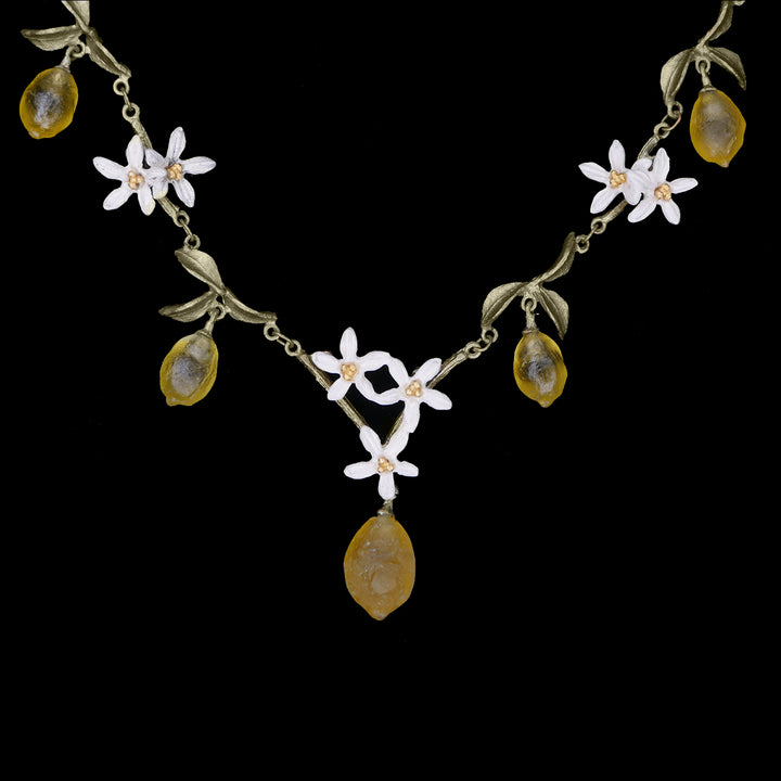 Zitrone Collier - Statement auf Perlen