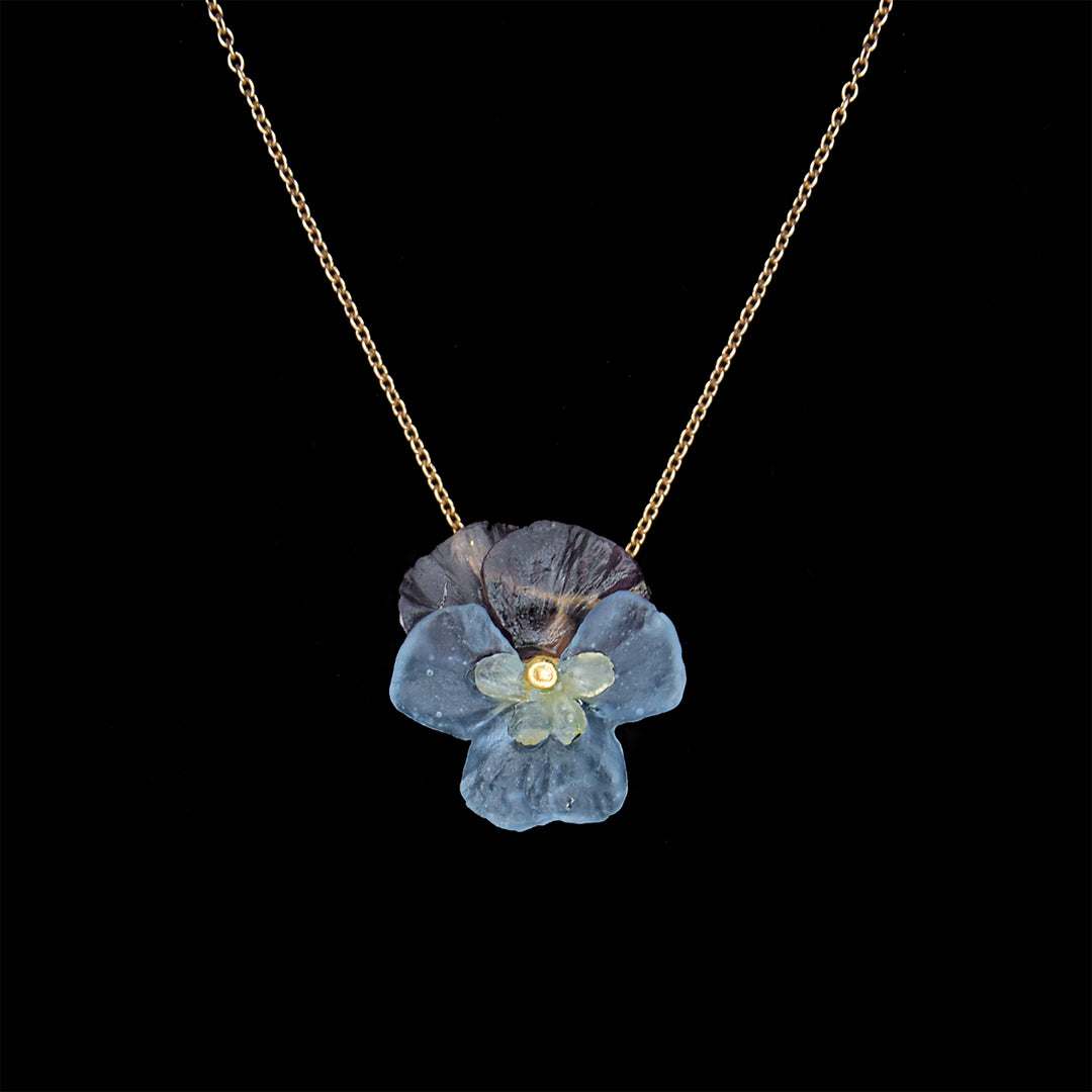 Stiefmütterchen Kette - Blumenanhänger