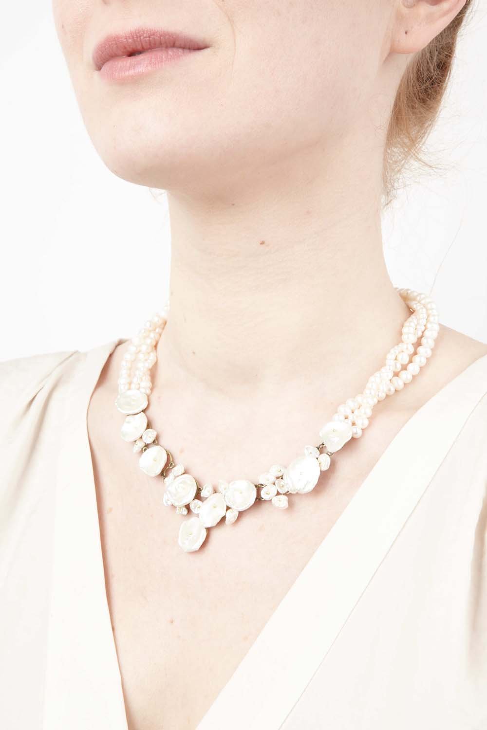 Silber Dollar Collier - Perle Twist