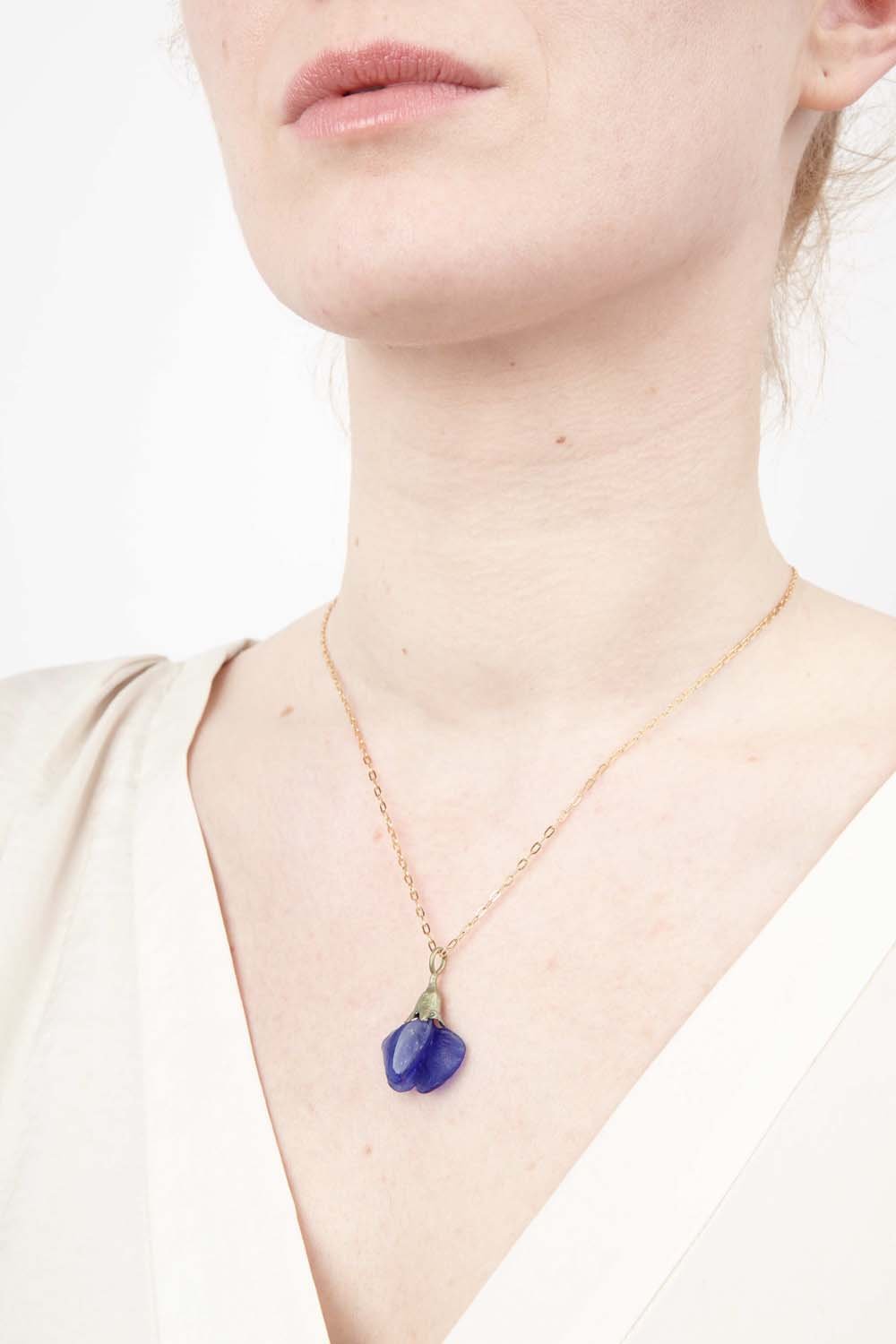 Falscher Indigo - Kette mit Glasanhänger