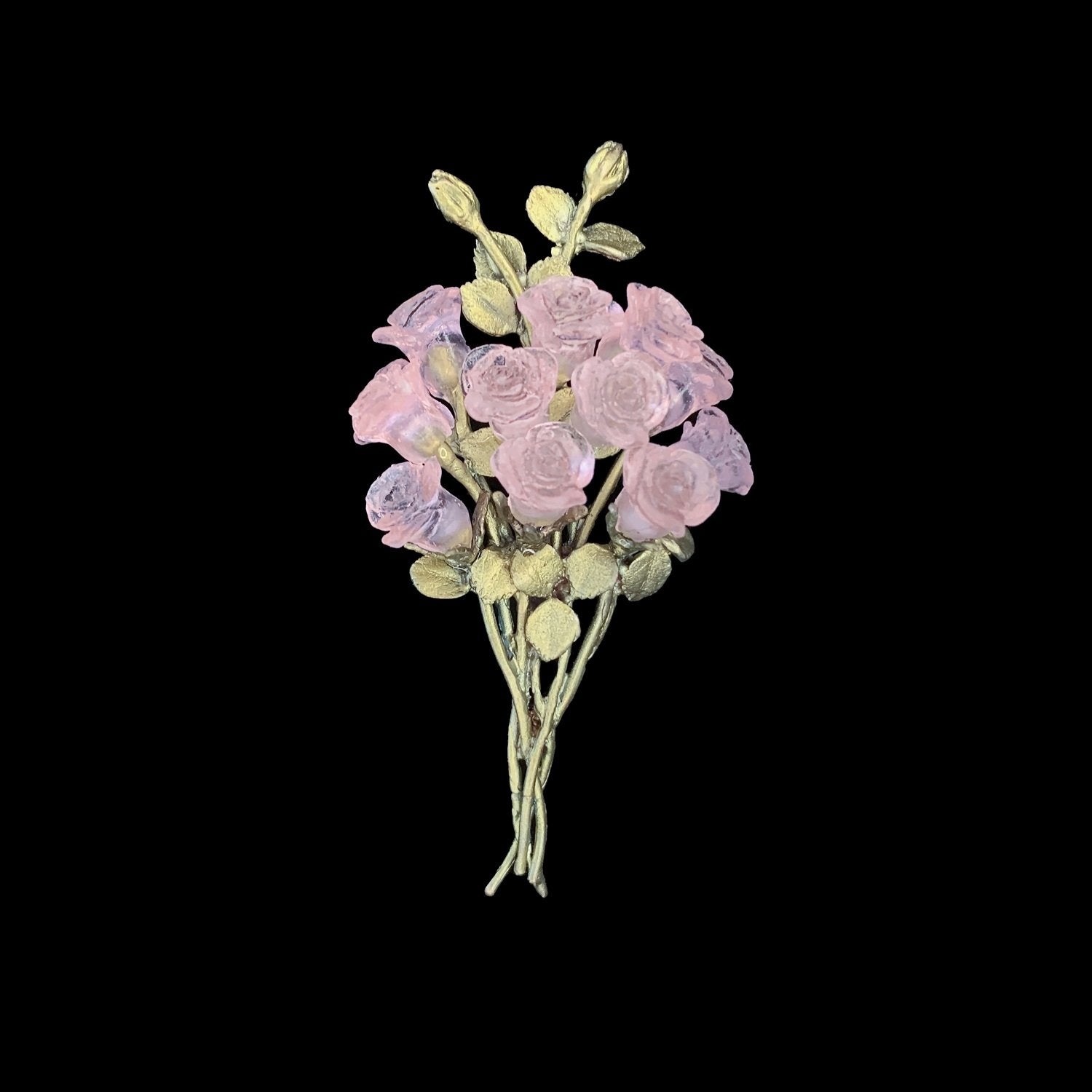 Rosa Rose Brosche - Blumenstrauß