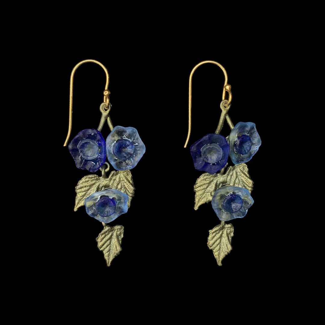 Blaue Prunkwinde Ohrhänger - Blumen