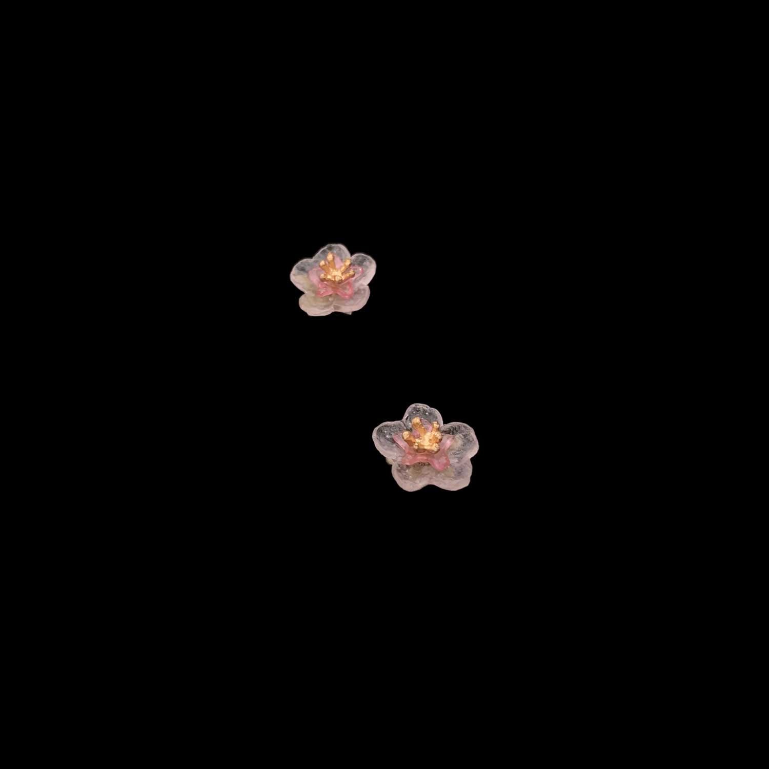 Pfirsichblüte Ohrstecker - Zierlich